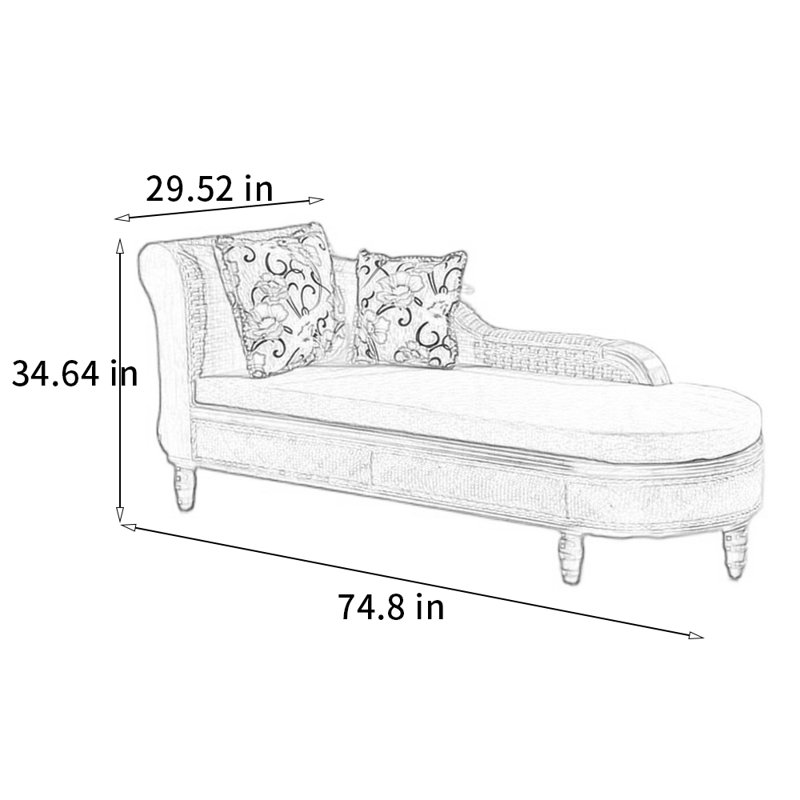 Chaise en coton et lin, Face à la gauche