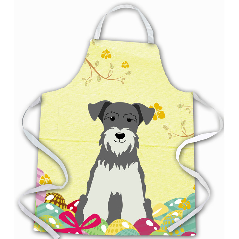 Tablier œufs de pâques, Jaune / noir, Schnauzer miniature