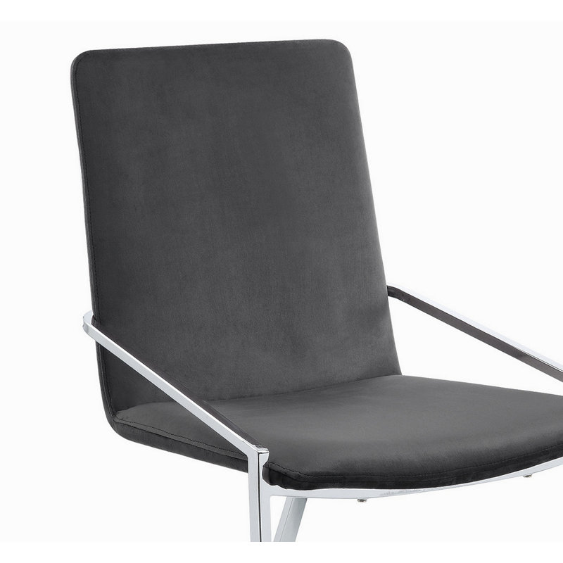 Chaise d'appoint chromée avec base en métal (ensemble de 2)