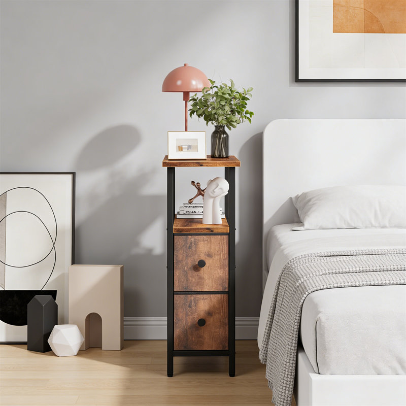 40cm W Metal Bedside Table