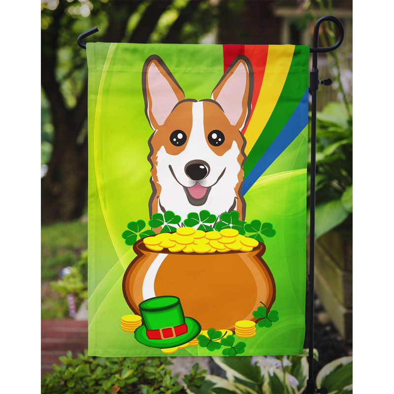 Drapeau de jardin Arella St. Patrick's, Corgi (rouge)