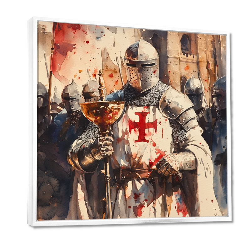 «The Crusades Militaires» de Louis Ix, H 16 po x l 16 po, Impression encadrée flottante, Blanc