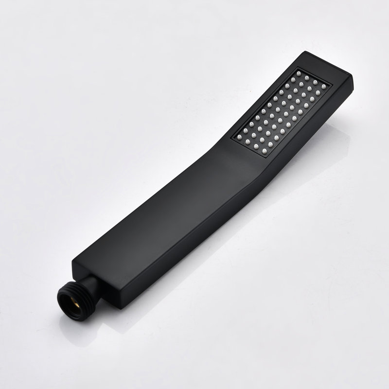 Douche de plafond noire matte - tenue à la main et tête de 16 po résistante à la corrosion et structure de douche haute pour une utilisation uniforme,