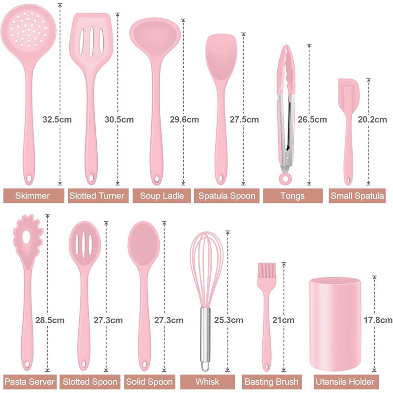 LIFEWITA 12 Utensil Set, Pink