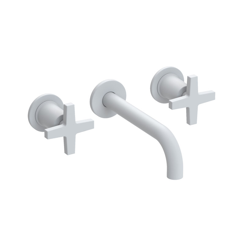 Dorrance Wall Mount Bathroom Faucet, Matte White
