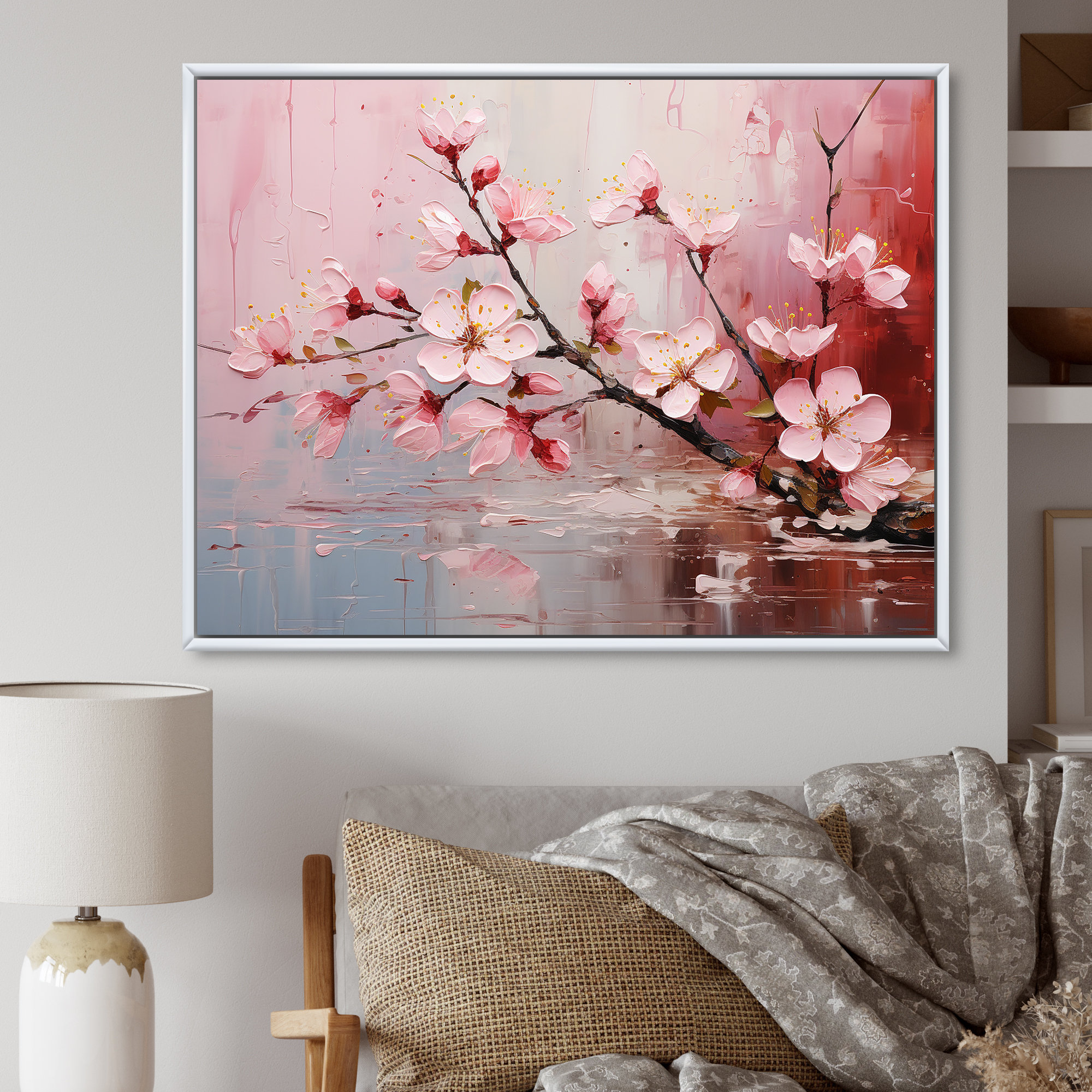 Red Barrel Studio® White And Pink Cherry Tree Bloom IV - Cherry Wall ...