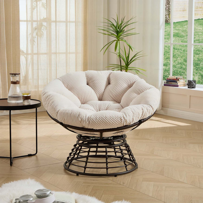 Fauteuil Papasan ergonomique et confortable, Blanc