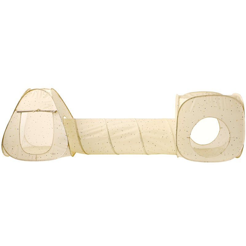 Ensemble de tente de jeu et de tunnel 3 en 3 3 pousses en tissu recyclé, Beige Terrazzo