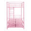 Lit superposé en métal rose avec lit gigogne - chambre à coucher moderne et élégante, solution peu encombrante, structure pour la longévité, utilisation silencieuse et stable, grande capacité de bruit, escalier sécuritaire, structure simple, facile à assembler