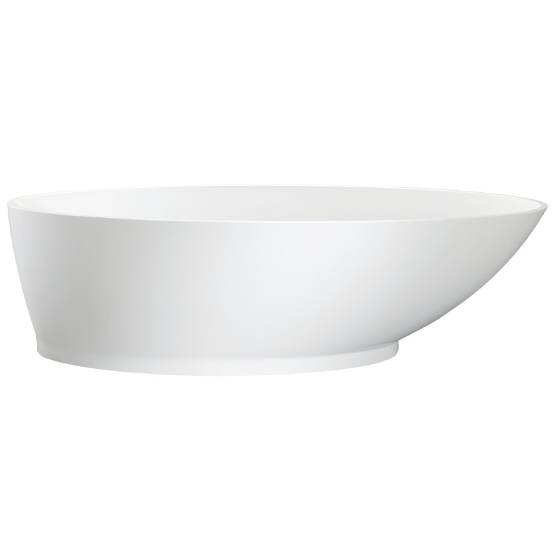 Gateway 70'' x 32'' Soaking Solid Surface Bathtub, Matte White