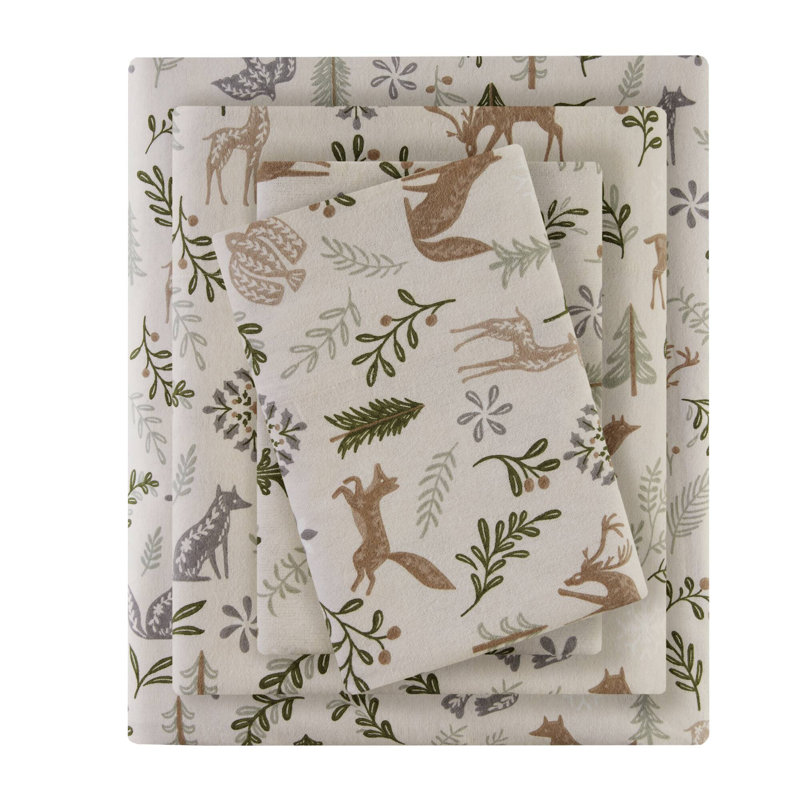 Ensemble de draps pour lit très grand 100% coton Cozy Flannel, Ensemble de draps pour très grand lit avec 2 taie