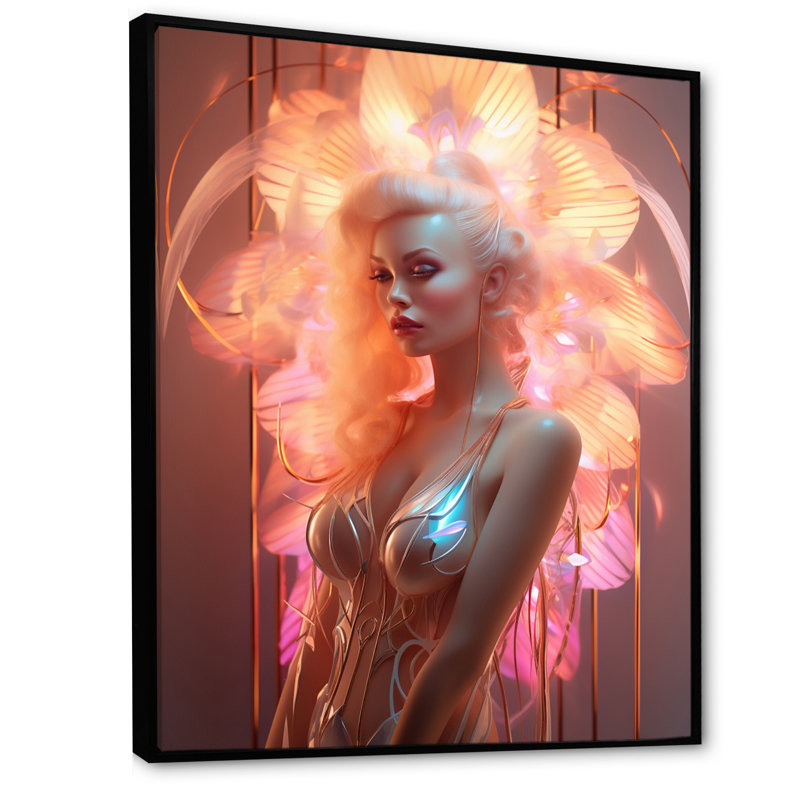 «Subtle Sensuality Pink Cabaret Dancer» sur toile, H 20 po x l 12 po x P 1 po, Cadre flottant noir