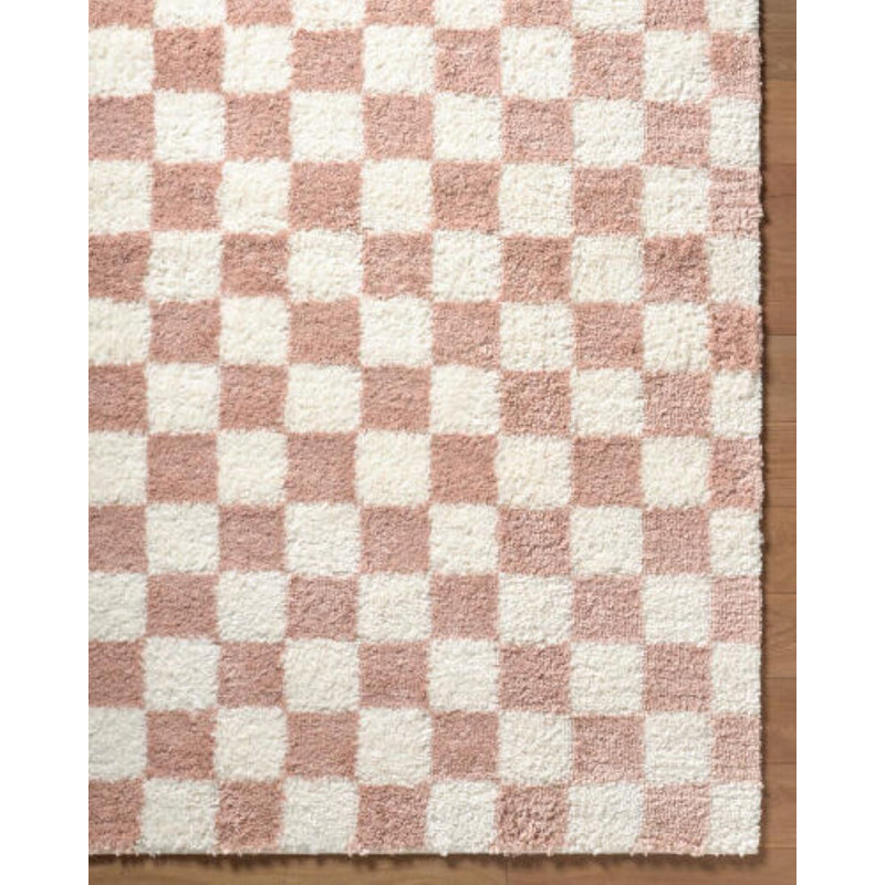 Tapis tissé à la machine République Tchéque, Rectangle 5 pi 3 po x 6 pi 12 po, Rose cendré / ivoire / blanc cassé