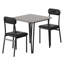 Space-Saving 3-Piece Dining Table Set for 2 - Small Square Kitchen Table with 2 Upholstered Chairs - Modern Compact Dinette for Apartment & Small Spaces - Grey