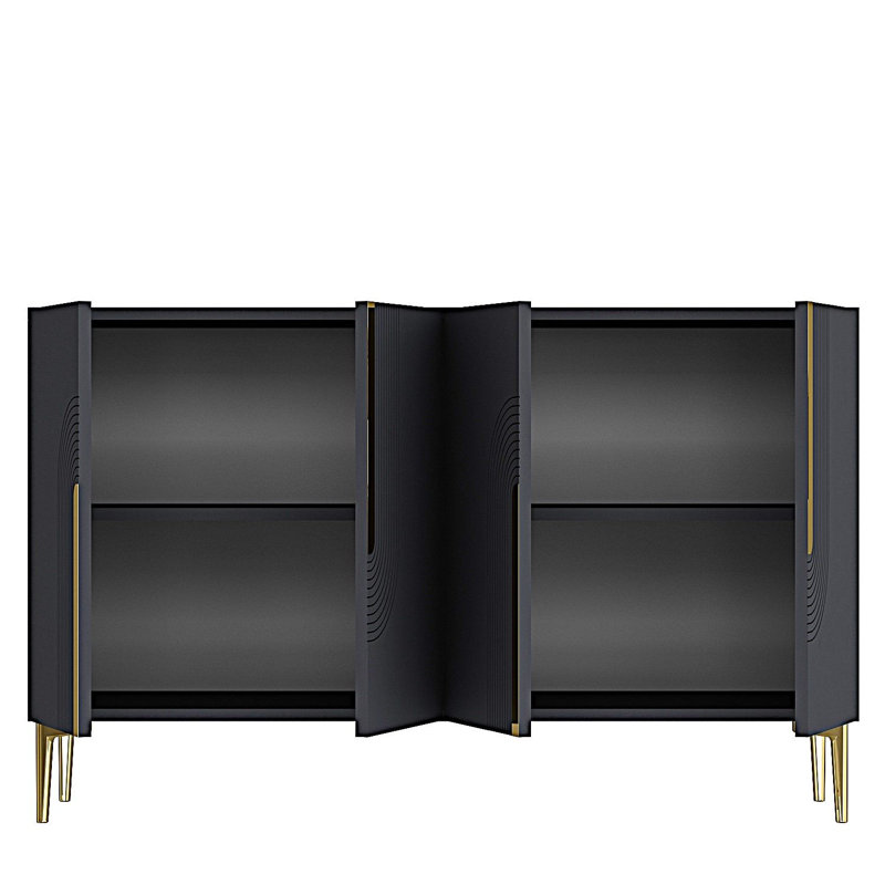 Console, Anthracite / doré