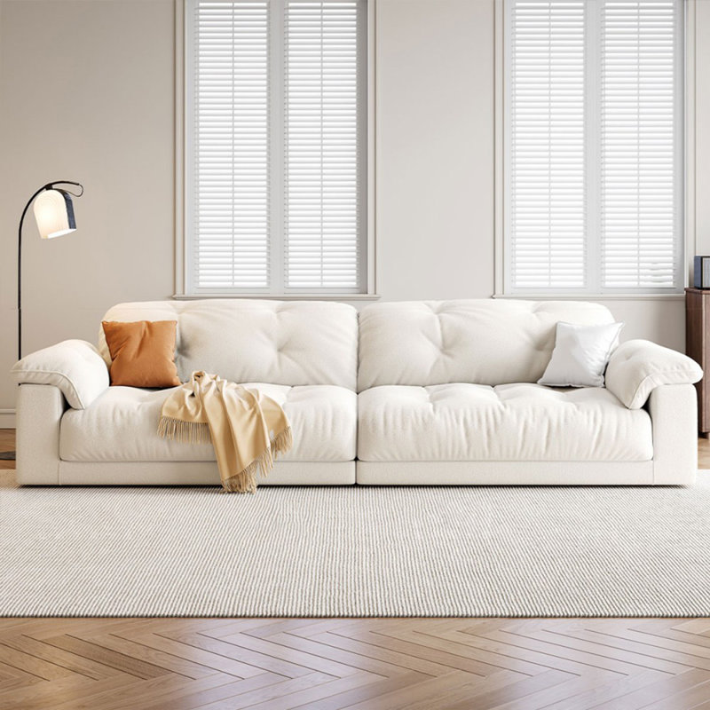 Coussin modulaire blanc en polyester, H 32,68 po x l 98,43 po x P 39,37 po