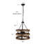 Luminaire suspendu rustique en bois 5 lumières