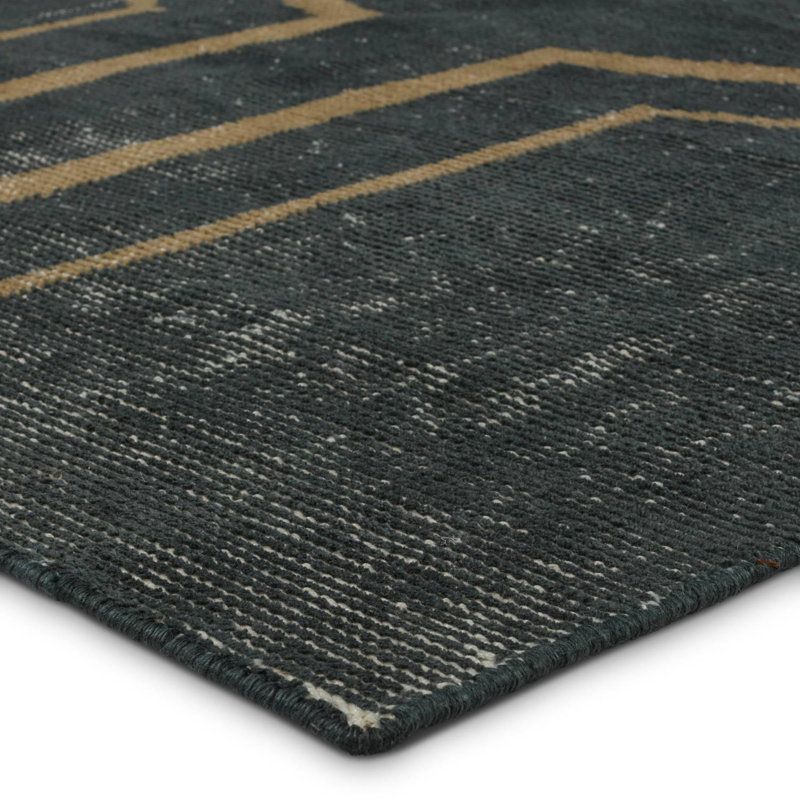 Wendy Jane Geometric Area Rug in Charcoal, Rectangle 2' x 3'