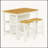 3 PCS Dining Table Set Rustic Retro Breakfast Table Dining Stools Rubber Wood for 2