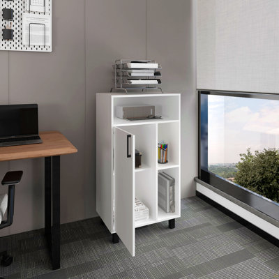 Base Cabinet, 1 Door, 3 Shelves, 4 Legs, White