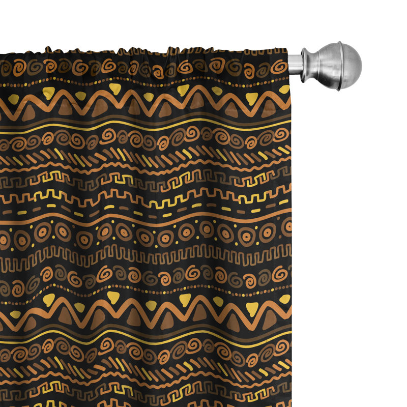 Geometric Semi-Sheer Rod Pocket Curtain Panels, 28" W x 63" L