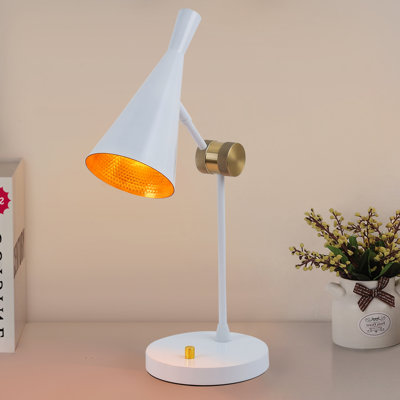 Lampe de table moderne en métal, blanc