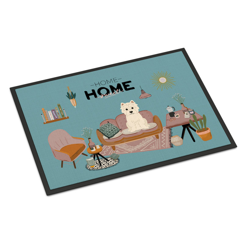 Tapis d'entrée antidérapant Guerline L 27 po x l 18 po, Westie