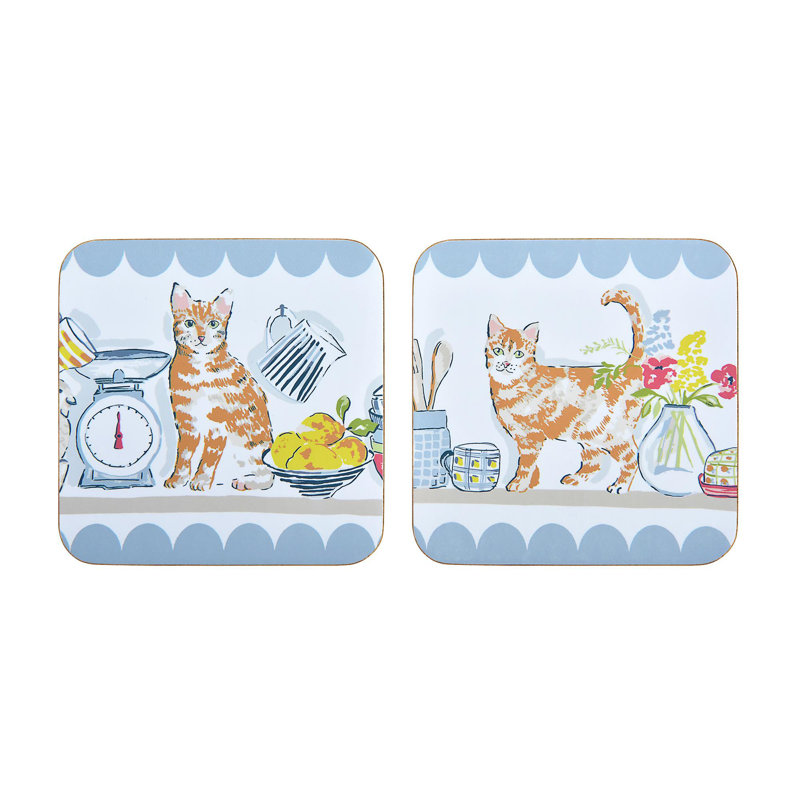 Pantry Cats Square 4 Piece Coaster Set
