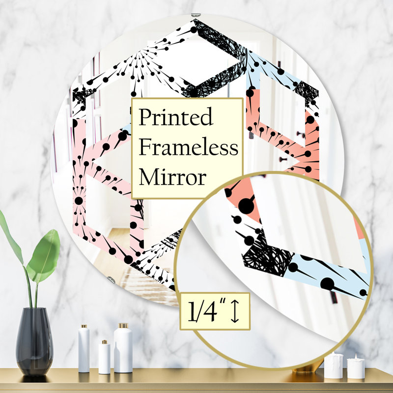 Miroir mural Hexagon Star Flower Design I Eclectic, 31,5 po x 31,5 po