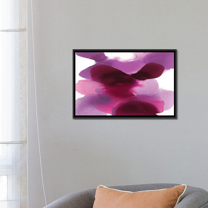 « magenta dérivant », impression sur toile, H 18 po x l 26 po x P 1,5 po, Toile avec cadre noir, Pas de tapis