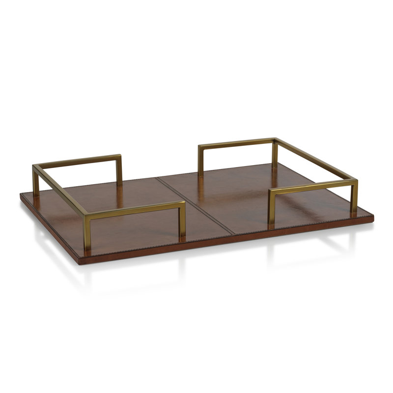 Plateau de bar en cuir Chadwell