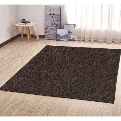 Amoritta Furnish my Place Modern Indoor/Outdoor Commercial Solid Color Rug - Pet and Kids Friendly Rug, Stain Resistant, Floor Carpet for Living Room & Hallway, Wedding - Chocolate