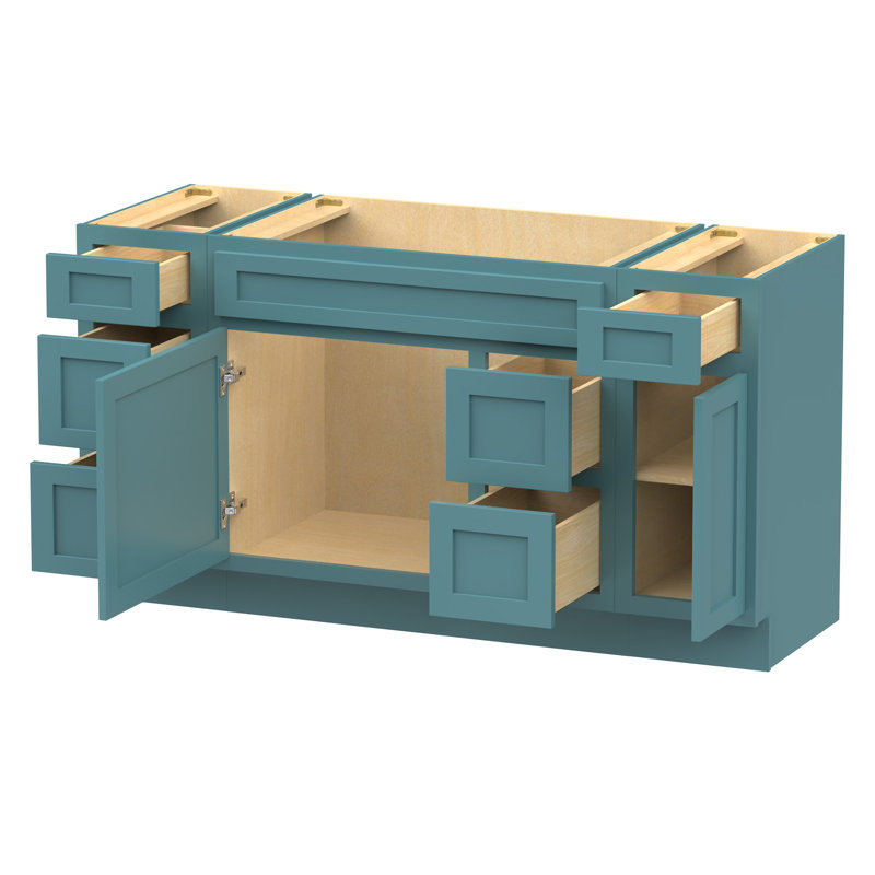Base de meuble-lavabo simple 60 po seulement, Bleu sarcelle