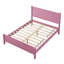 Base de lit plateforme grand en bois avec tête de lit et support en lattes de bois, naturel-1882305725