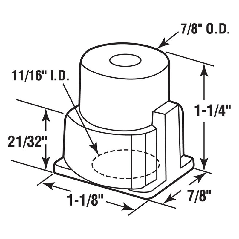 Hinge Cam, 7/8 in. Outside Diameter, Plastic, White, Square, Unshaved (Single Pack)