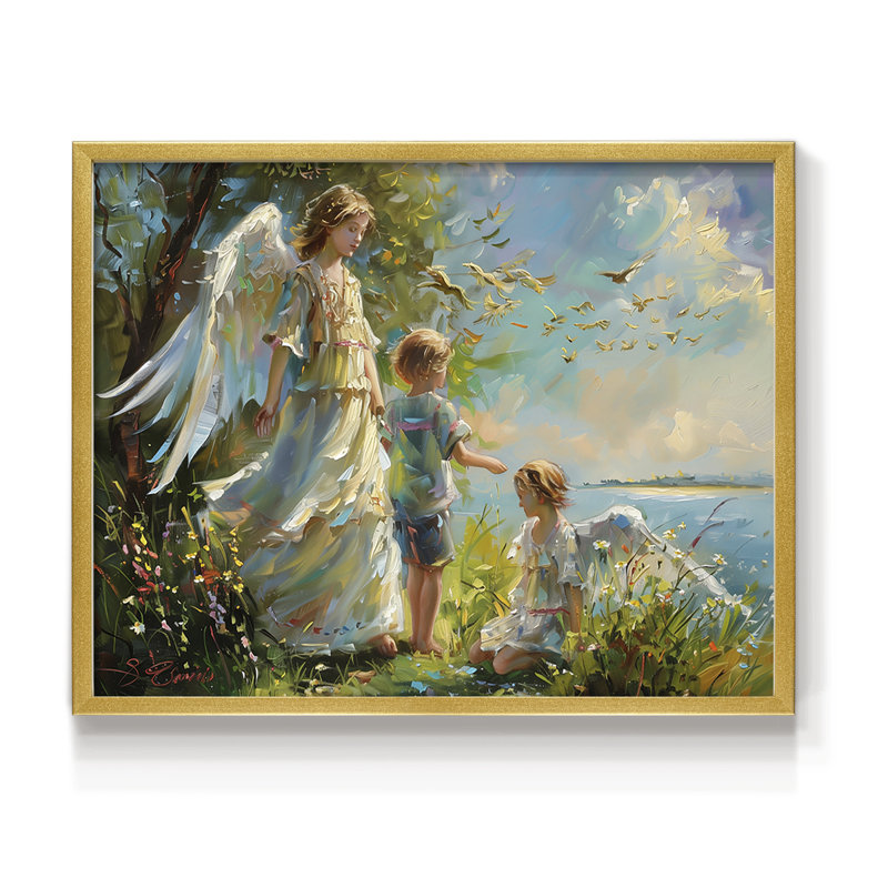 Faune - XLV III - Reproduction encadrée - Restickable, H 8 po x l 10 po, Or