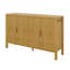 Buffet de 57,5 po avec portes rayées, armoire avec supports de rangement à l'arrière et crochets latéraux, tablettes réglables-1054750162