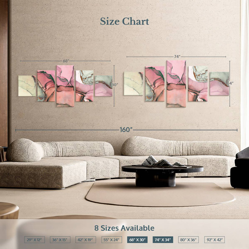 Glazer texturé rose, H 12 po x l 29 po