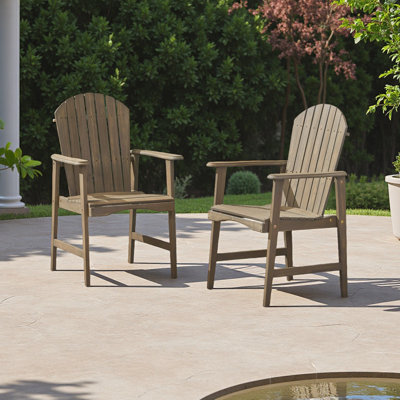 Outdoor Weather Resistant Acacia Wood Adirondack Dining Chairs (Set Of 2)