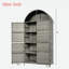 Grande armoire de rangement extérieure en osier avec tablettes réglables, tablette supérieure ouverte et pieds de support réglables en hauteur-810896887