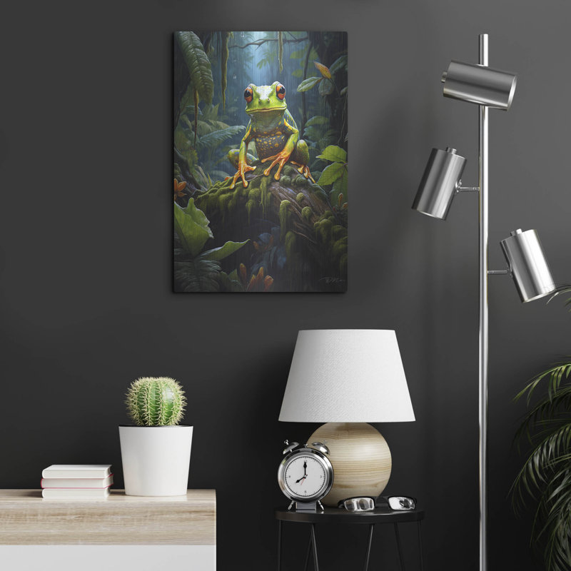 Art mural en métal luxueux «Frog In The Forest» par Momart, 12 po x 16 po, H 24 po x l 16 po