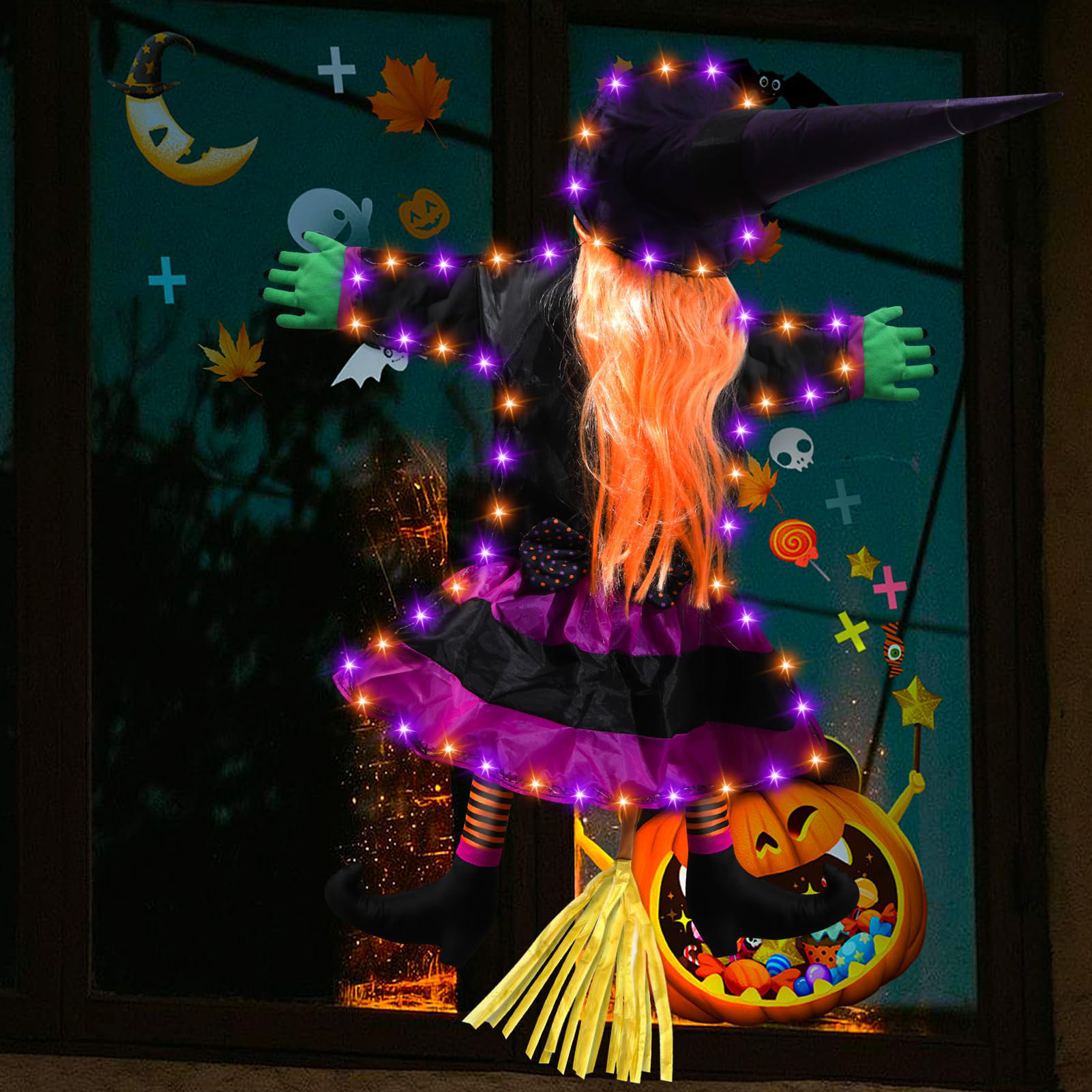 Ophelia & Co. Solar Witch Halloween Decorations, Large Crashing Witch