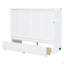 Lit escamotable double avec port USB et grand tiroir, blanc-130125437