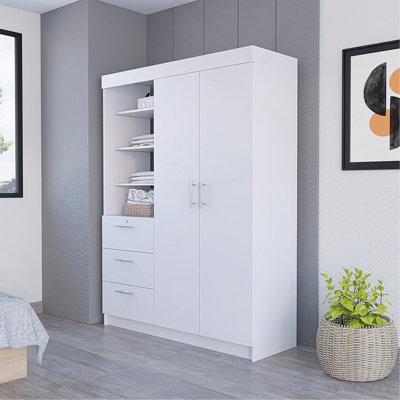 Armoire Rumanu, chambre à coucher, blanc