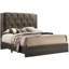 Lit pour chambre à coucher avec tête de lit design, couleur grise, structure en bois d'hévéa pour la chambre à coucher, finition,