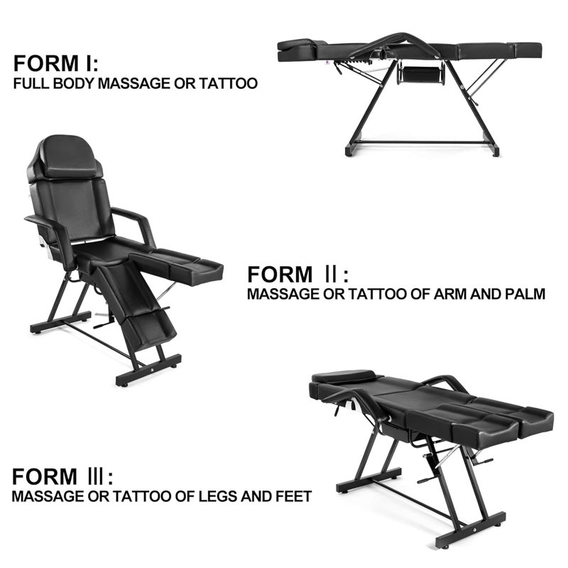 Tattoo Client Chair with Split  Footrests