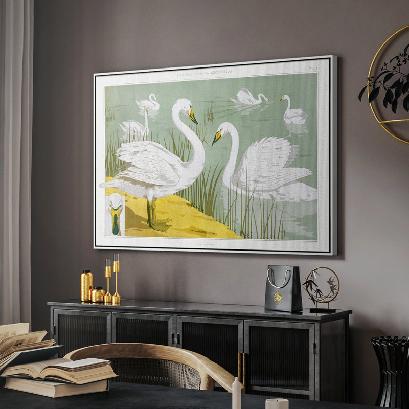 Paysage rétro - XX, H 17 po x l 25 po x P 2 po, Toile encadrée flottée blanche