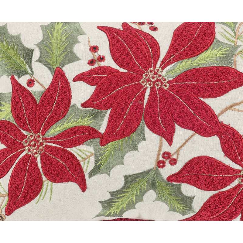 Lenox Vintage Poinsettia Pillow