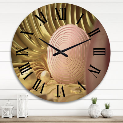 Geometry of Consciousness Contemporary II - Modern Geometric Oversized Wood Wall Clock