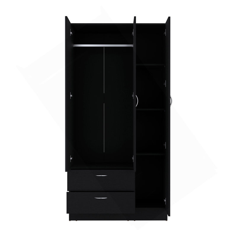 Armoire à miroir 3 portes Riverside, Noir